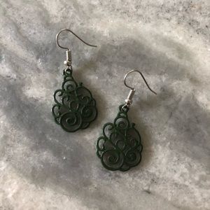 Paparazzi green filigree earrings